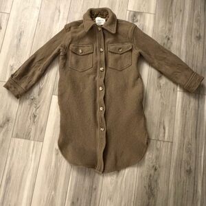 Wilfred Free Aritzia The Ganna Shacket Shirt Jacket Sz M Merino Wool Pockets